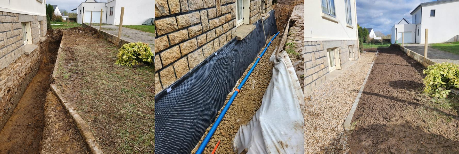 Terrassement et traitement des infiltrations en sous-sol